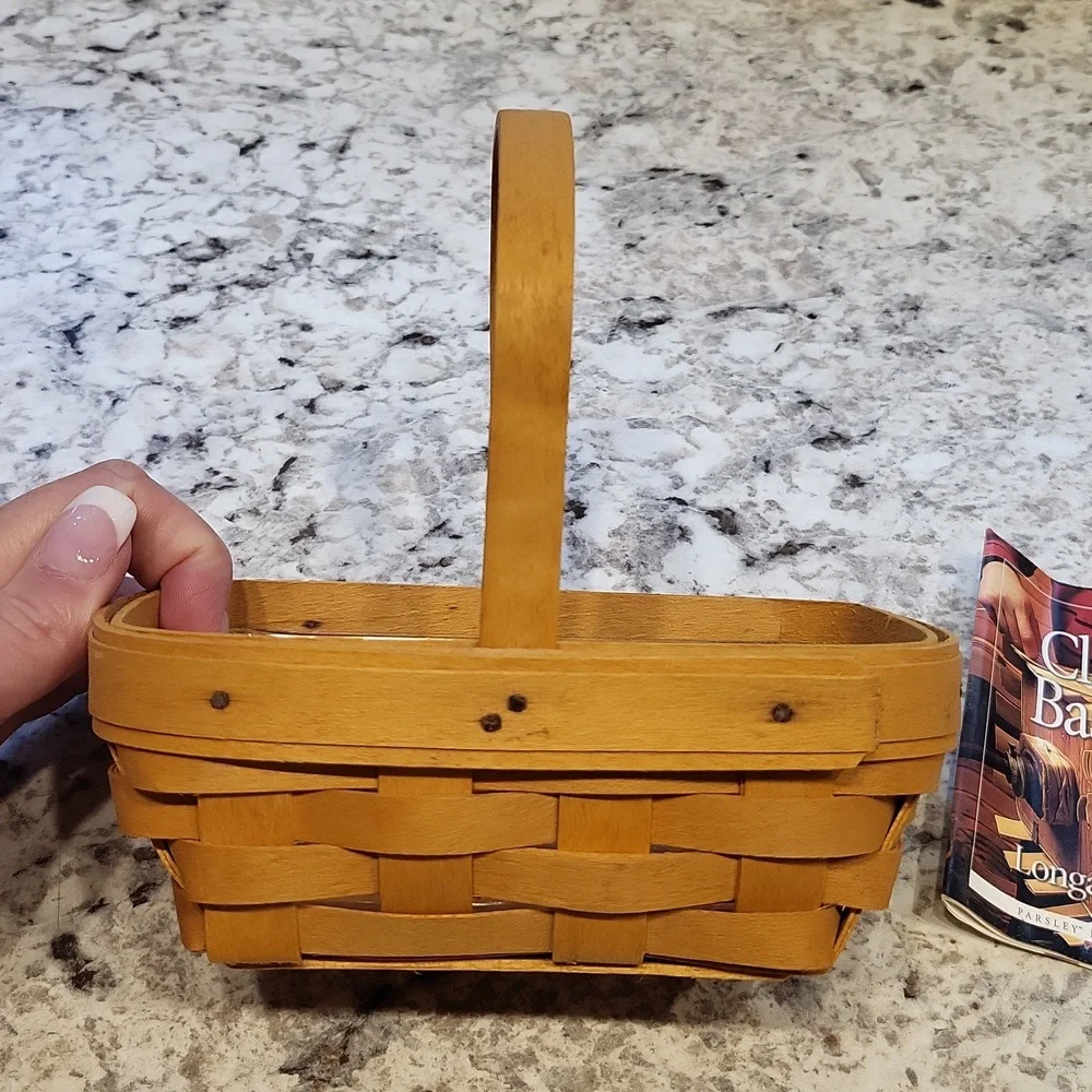 Longaberger Parsley Booking Basket with Liner & Pamphlet